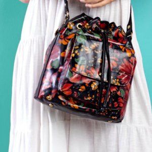 Patricia Nash Sabina Leather Drawstring Bag Tropical Escape